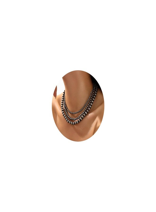 GAOKOXI Navajo Pearl Bow Necklace Western Beaded Layered Pendant Necklace for Women Cowgirl Trendy Jewelry Christmas - Image 1